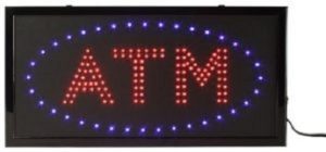 Double Red LED ATM Window Sign